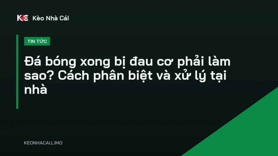 Cầu thủ ngồi ôm bắp đùi bên đường biên, đá bóng xong bị đau cơ