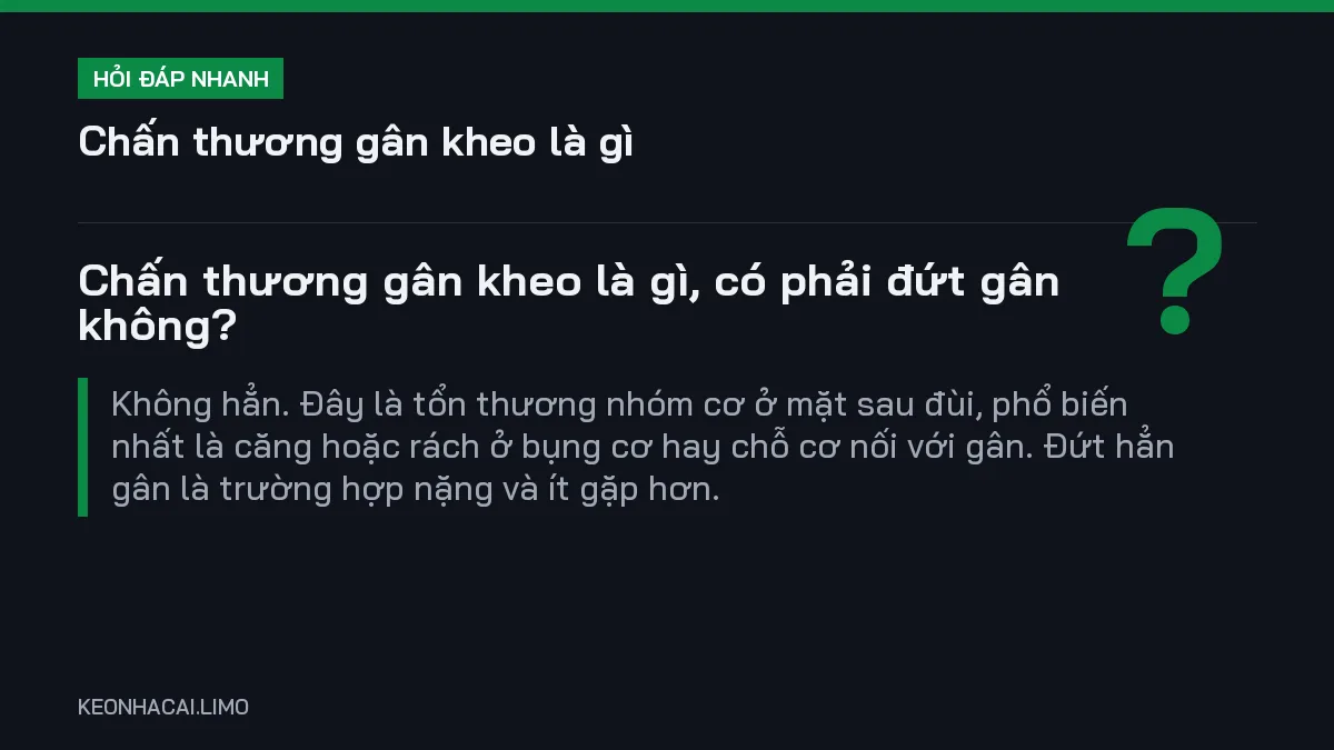 Hỏi đáp nhanh chấn thương gân kheo là gì: Chấn thương gân kheo là gì, có phải đứt gân không
