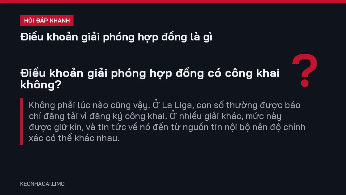 Hỏi đáp nhanh điều khoản giải phóng hợp đồng là gì: Điều khoản giải phóng hợp đồng có công khai không