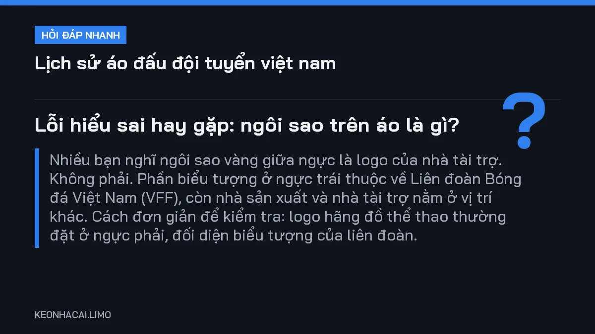 Hỏi đáp nhanh lịch sử áo đấu đội tuyển việt nam: Lỗi hiểu sai hay gặp: ngôi sao trên áo là gì