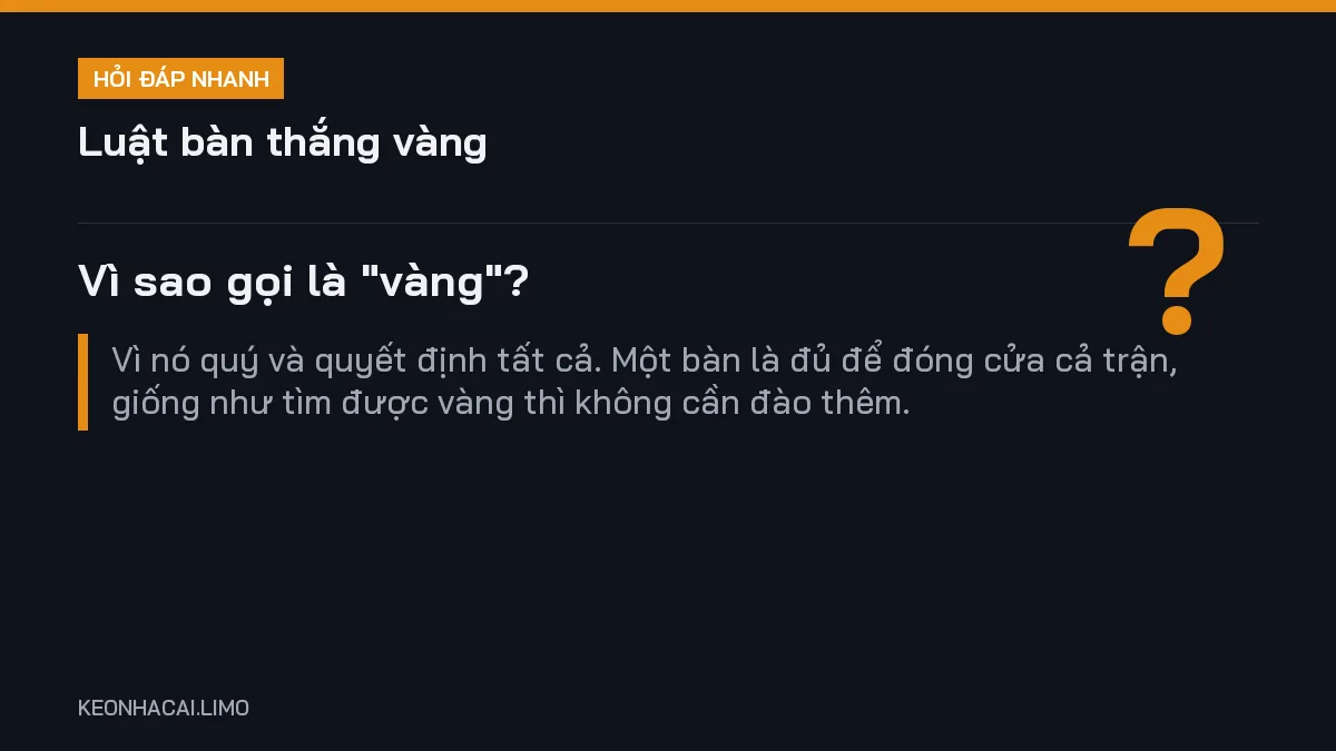 Hỏi đáp nhanh luật bàn thắng vàng: Vì sao gọi là "vàng"