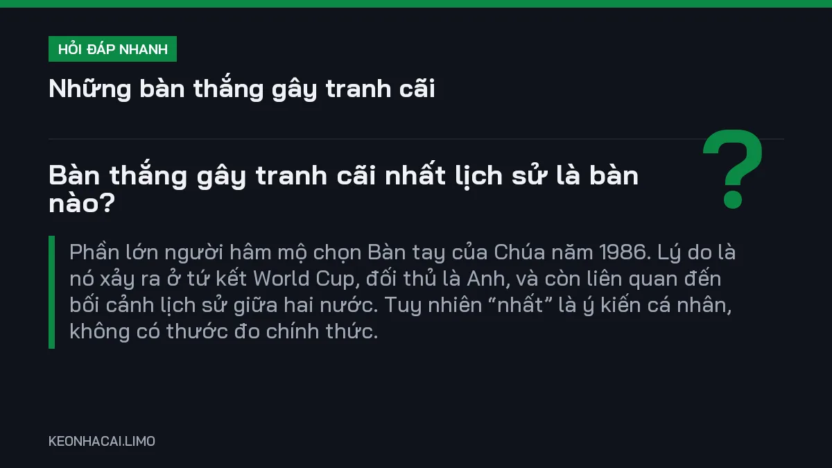 Hỏi đáp nhanh những bàn thắng gây tranh cãi: Bàn thắng gây tranh cãi nhất lịch sử là bàn nào