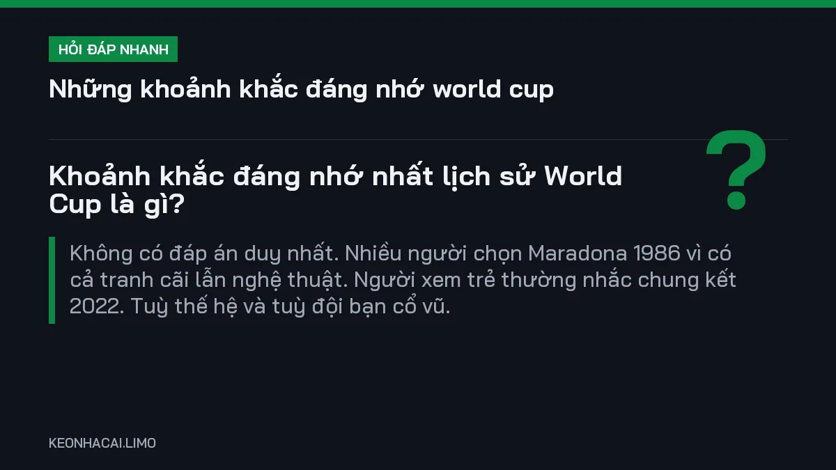 Hỏi đáp nhanh những khoảnh khắc đáng nhớ world cup: Khoảnh khắc đáng nhớ nhất lịch sử World Cup là gì