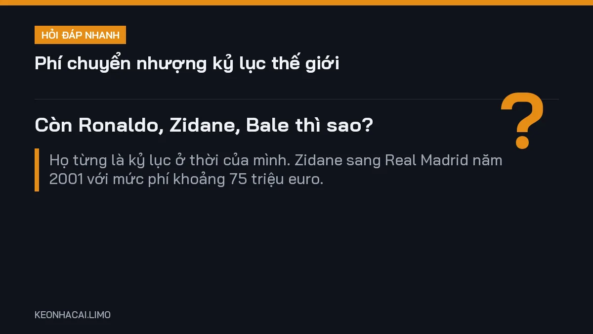Hỏi đáp nhanh phí chuyển nhượng kỷ lục thế giới: Còn Ronaldo, Zidane, Bale thì sao