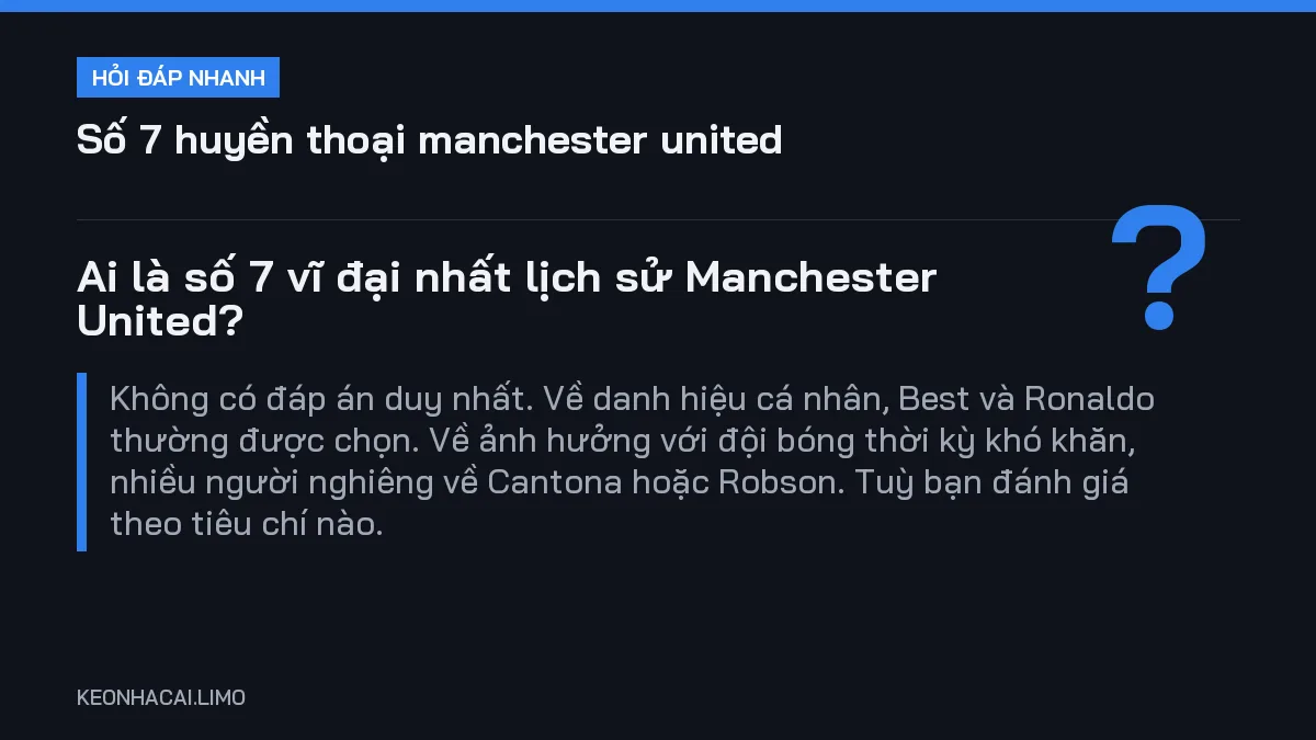 Hỏi đáp nhanh số 7 huyền thoại manchester united: Ai là số 7 vĩ đại nhất lịch sử Manchester United