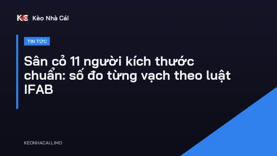 Sân cỏ 11 người kích thước chuẩn với vòng cấm 16,5m và chấm phạt đền 11m