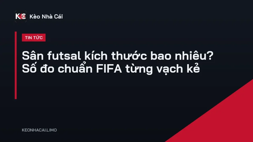Sân futsal kích thước chuẩn FIFA với vòng cấm 6m và chấm phạt đền 10m