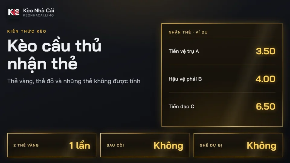 Kèo cầu thủ nhận thẻ: luật tính, vị trí hay ăn thẻ và trọng tài