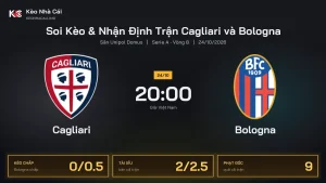 Soi kèo Cagliari vs Bologna 20h00 ngày 24/10 Giải Serie A 2026/27 Vòng 8