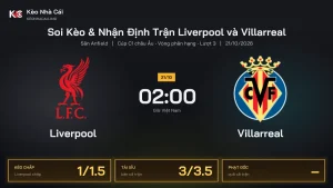 Soi kèo Liverpool vs Villarreal 2h00 ngày 21/10 Cúp C1 Châu Âu 2026/27 Vòng phân hạng Lượt 3