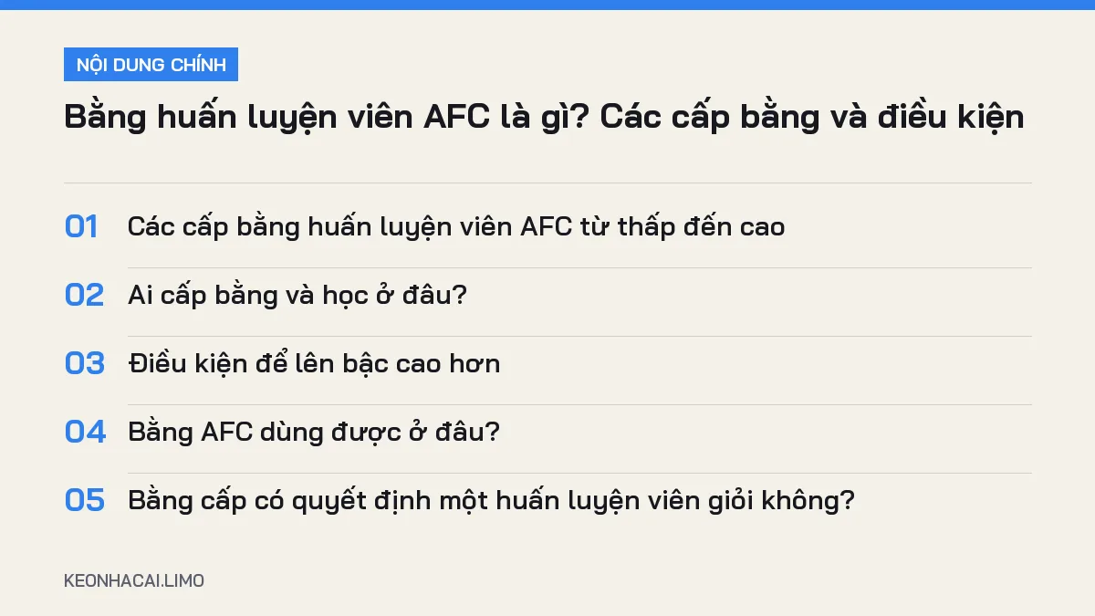 Tóm tắt nội dung bằng huấn luyện viên afc là gì, 5 ý chính cần biết