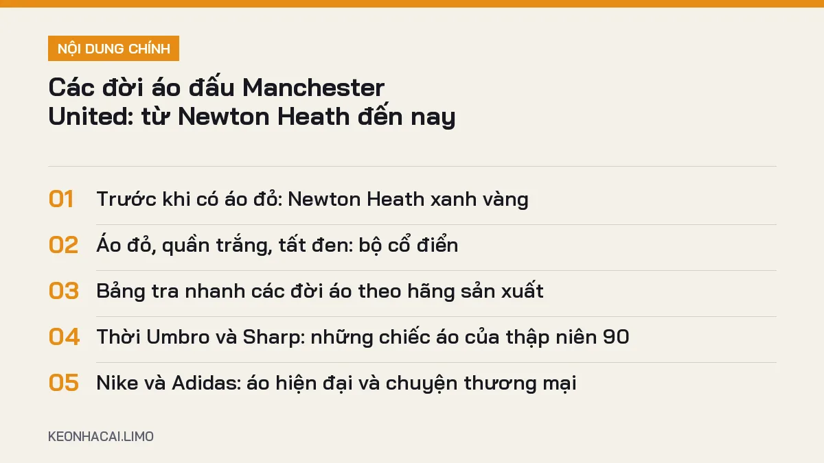 Tóm tắt nội dung các đời áo đấu manchester united, 5 ý chính cần biết
