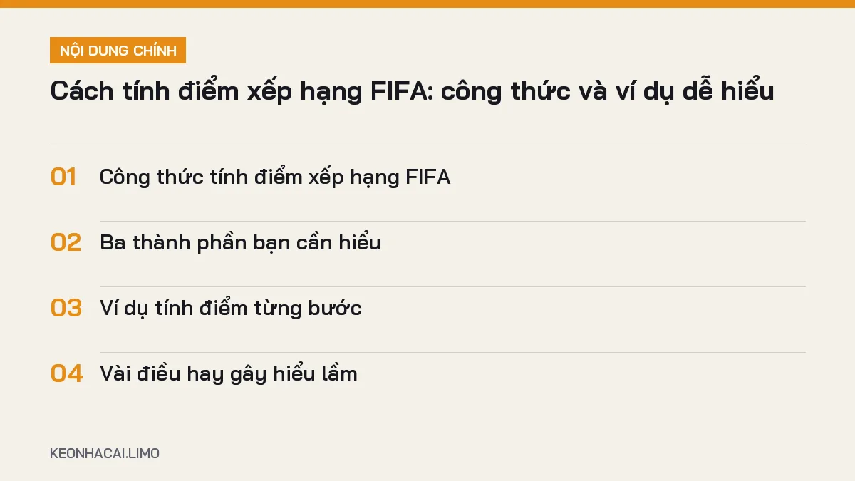 Tóm tắt nội dung cách tính điểm xếp hạng fifa, 4 ý chính cần biết