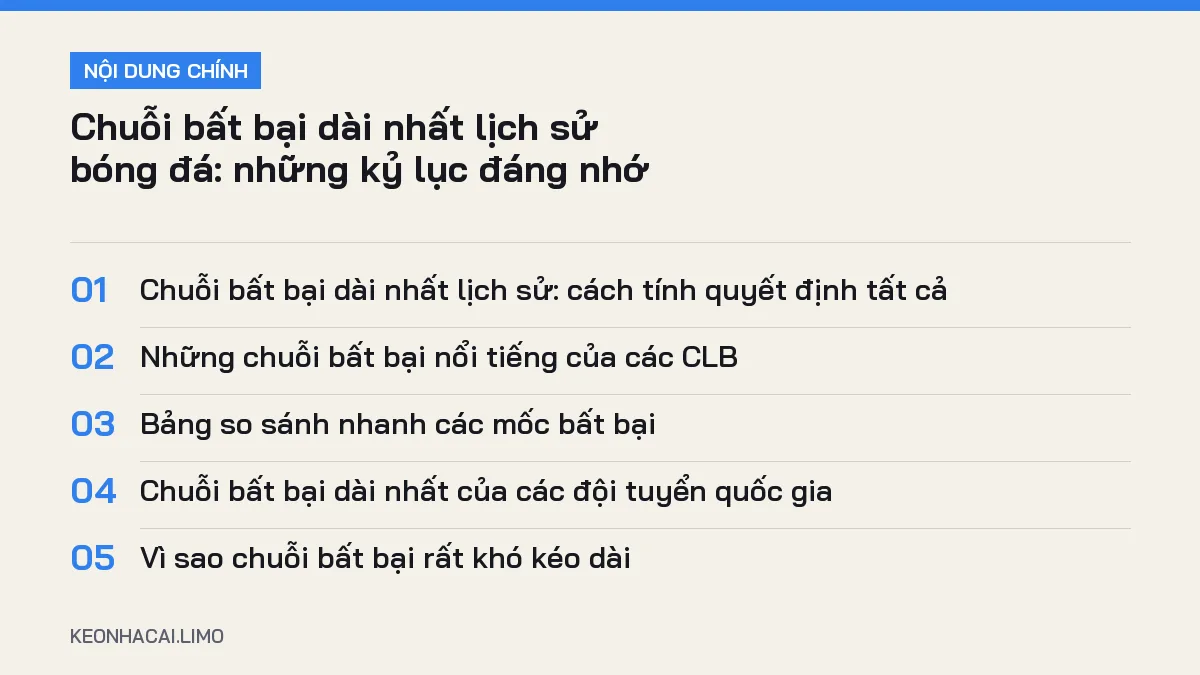 Tóm tắt nội dung chuỗi bất bại dài nhất lịch sử, 5 ý chính cần biết