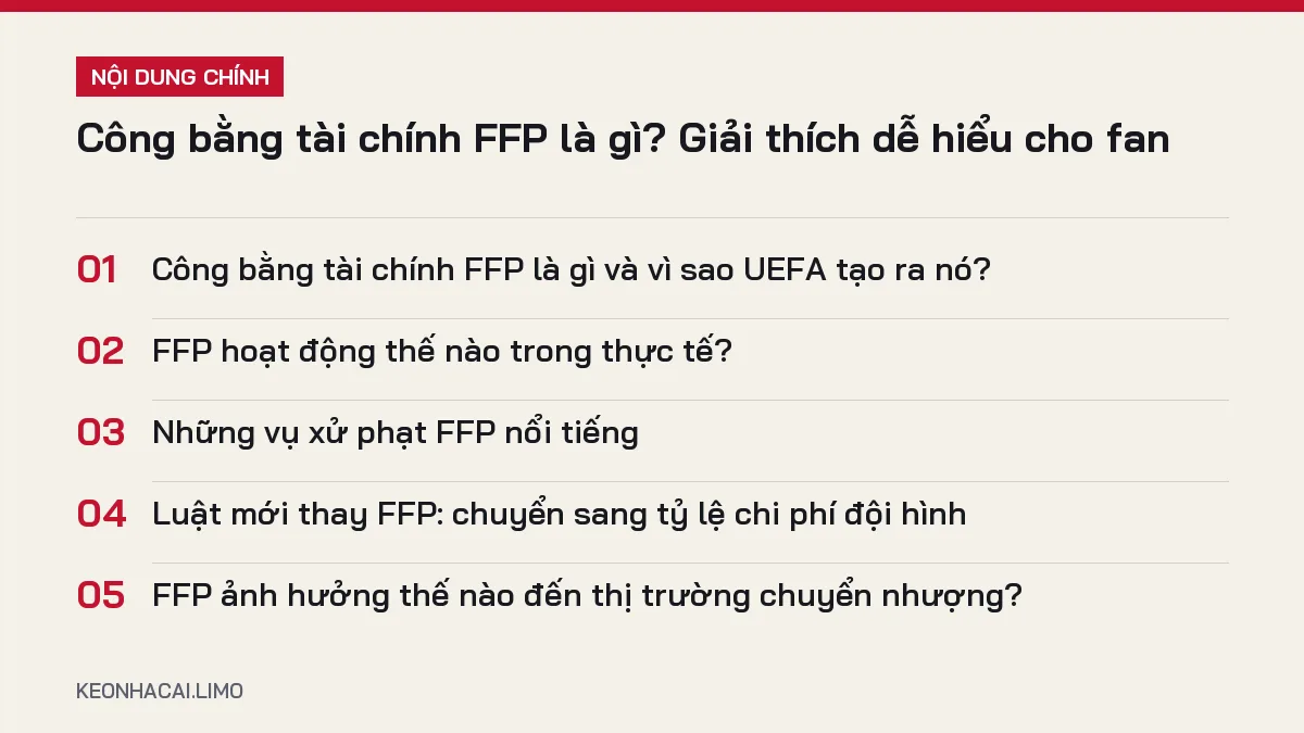 Tóm tắt nội dung công bằng tài chính ffp là gì, 5 ý chính cần biết