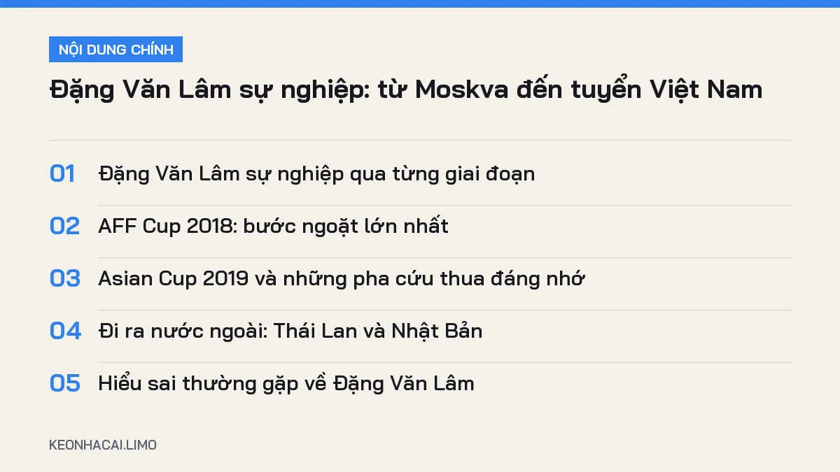 Tóm tắt nội dung đặng văn lâm sự nghiệp, 5 ý chính cần biết