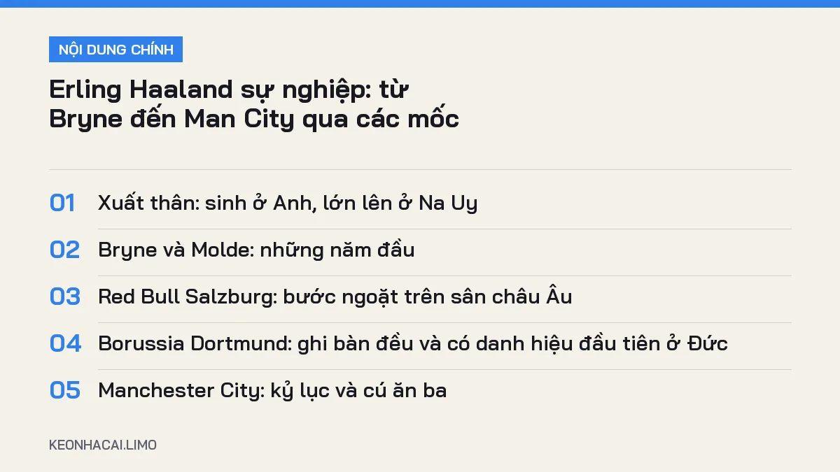 Tóm tắt nội dung erling haaland sự nghiệp, 5 ý chính cần biết
