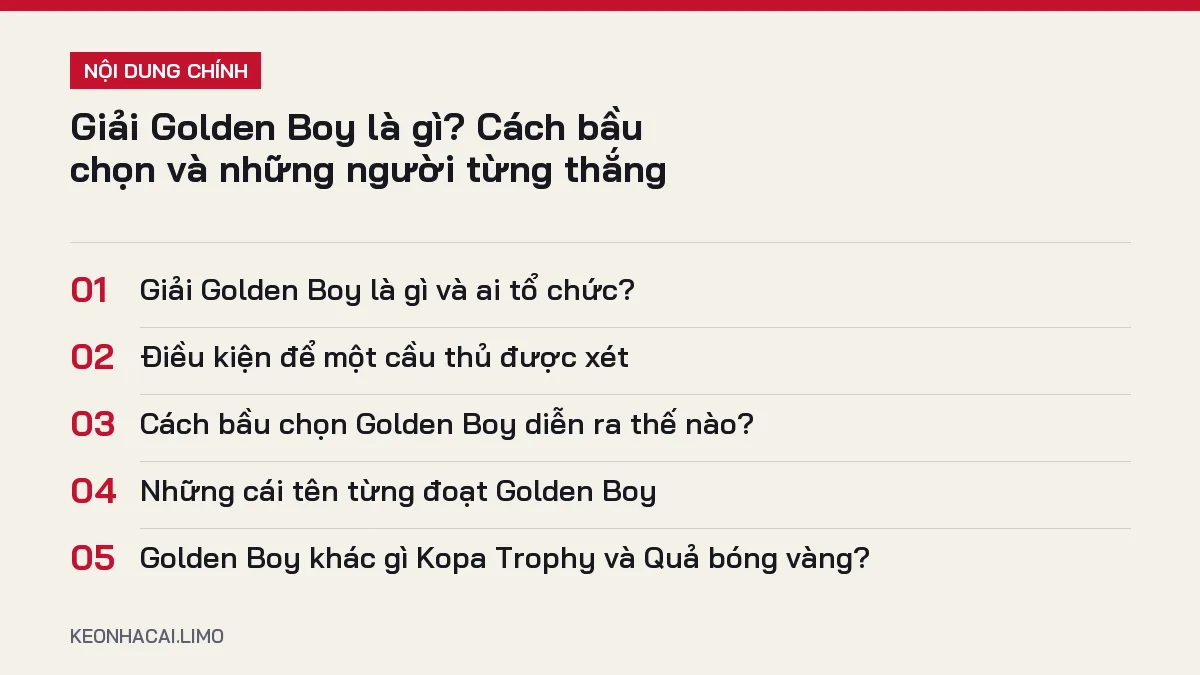 Tóm tắt nội dung giải golden boy là gì, 5 ý chính cần biết