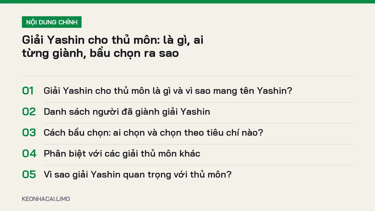 Tóm tắt nội dung giải yashin cho thủ môn, 5 ý chính cần biết