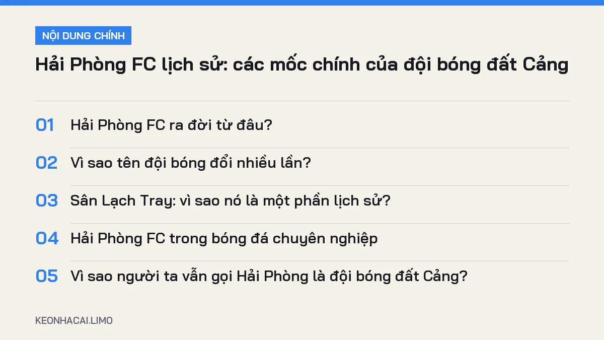 Tóm tắt nội dung hải phòng fc lịch sử, 5 ý chính cần biết