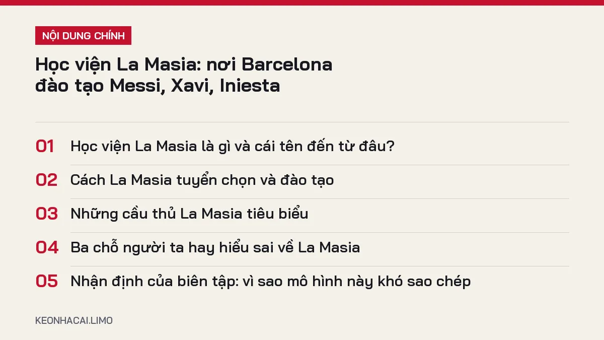 Tóm tắt nội dung học viện la masia, 5 ý chính cần biết