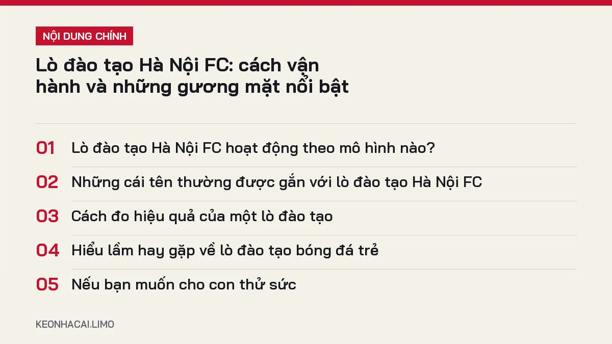 Tóm tắt nội dung lò đào tạo hà nội fc, 5 ý chính cần biết