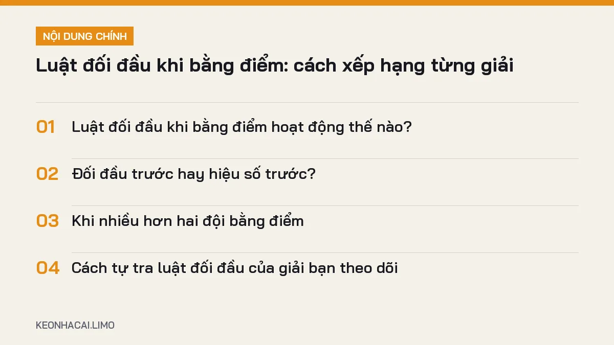 Tóm tắt nội dung luật đối đầu khi bằng điểm, 4 ý chính cần biết