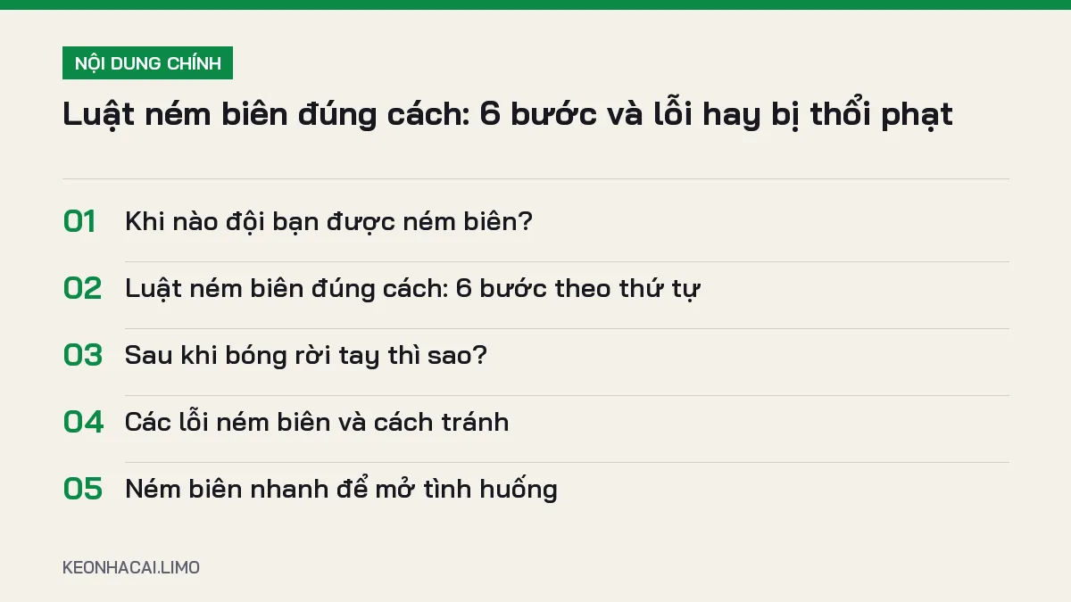 Tóm tắt nội dung luật ném biên đúng cách, 5 ý chính cần biết