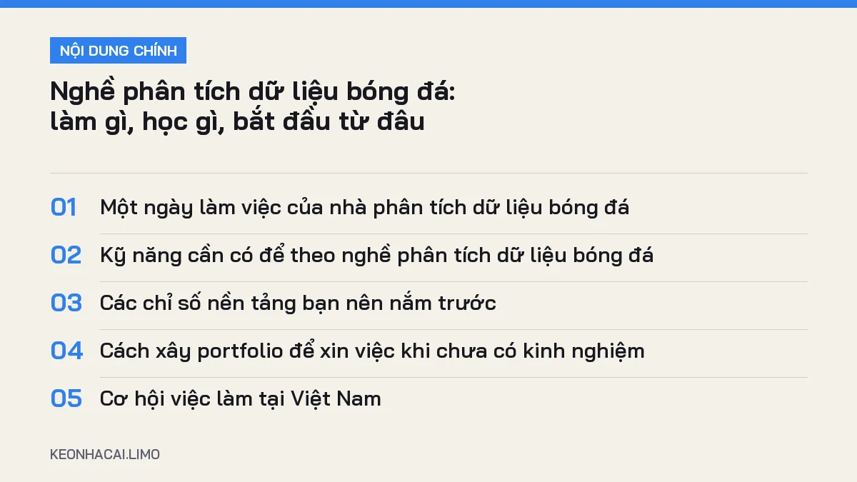 Tóm tắt nội dung nghề phân tích dữ liệu bóng đá, 5 ý chính cần biết