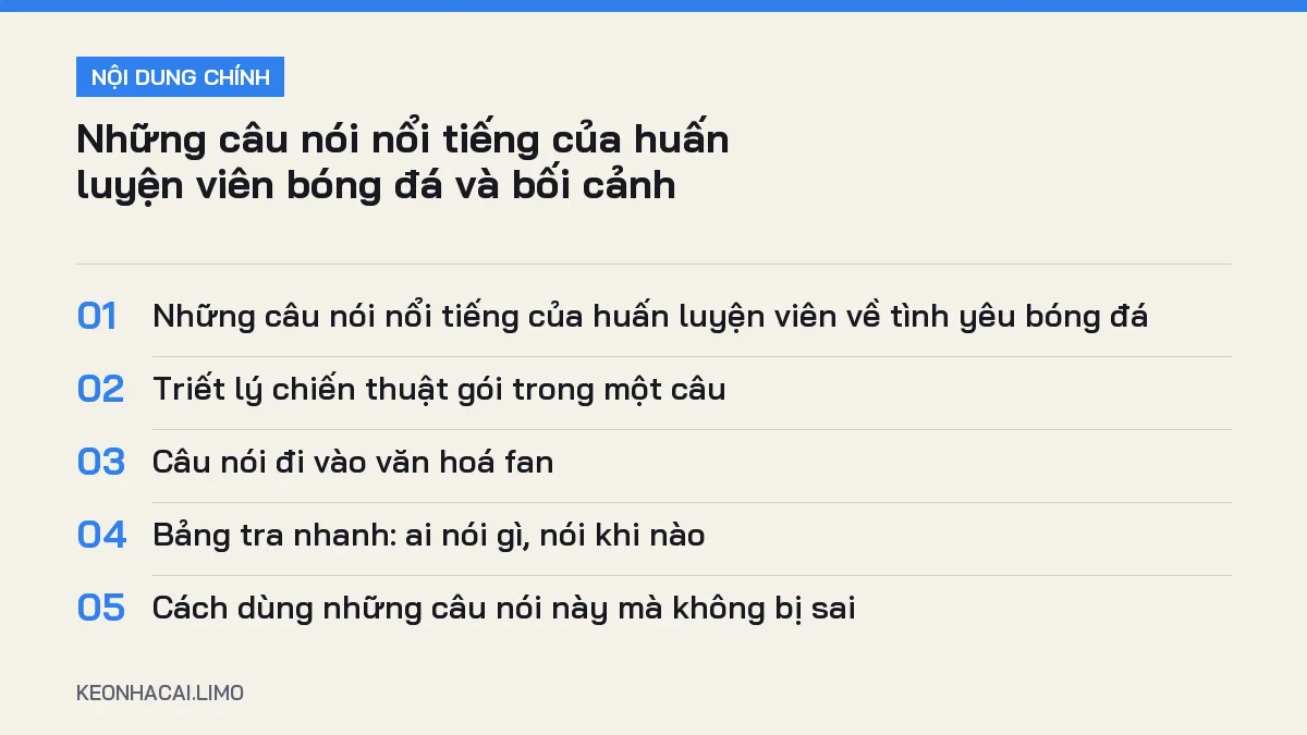 Tóm tắt nội dung những câu nói nổi tiếng của huấn luyện viên, 5 ý chính cần biết