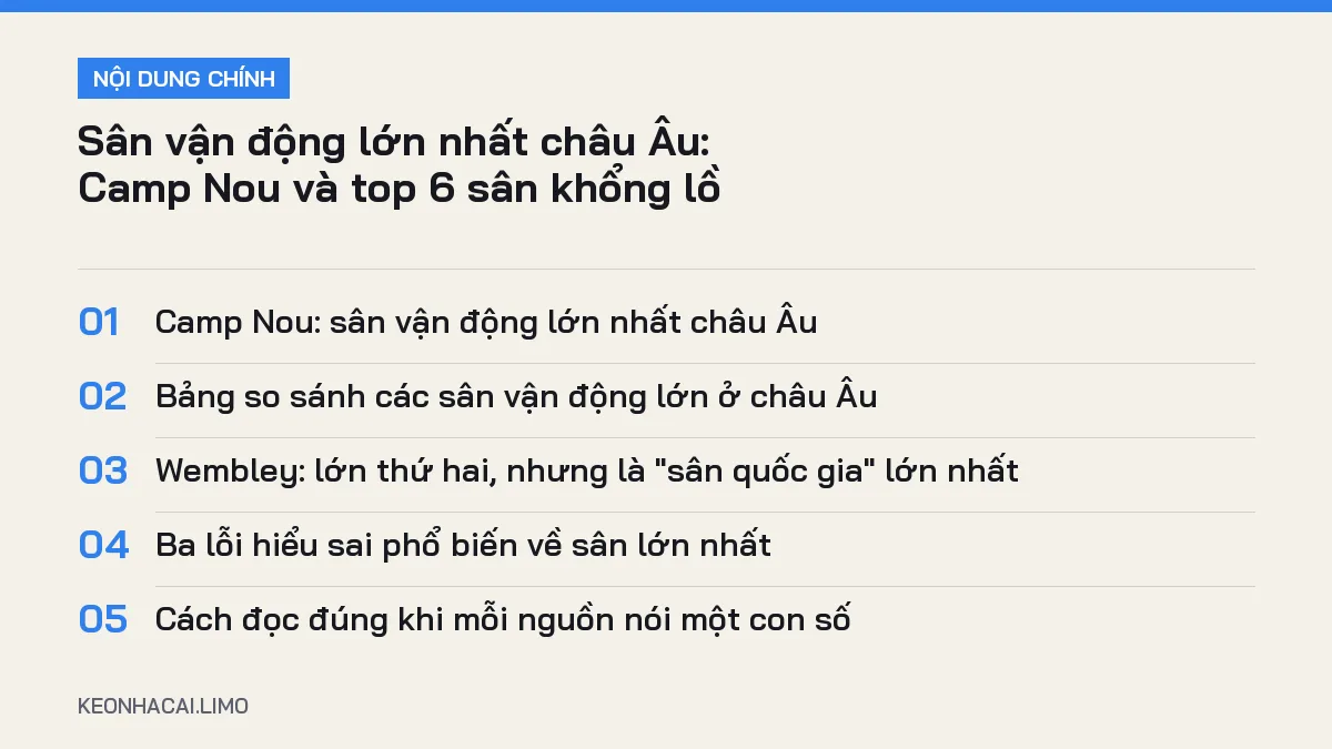 Tóm tắt nội dung sân vận động lớn nhất châu âu, 5 ý chính cần biết