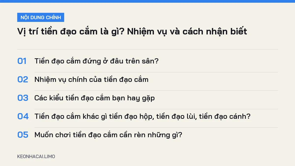 Tóm tắt nội dung vị trí tiền đạo cắm là gì, 5 ý chính cần biết