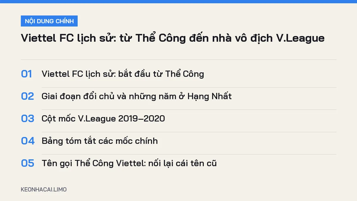 Tóm tắt nội dung viettel fc lịch sử, 5 ý chính cần biết